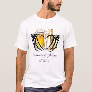 Liebe braut Skeleton Hands Bier Polterabend T-Shirt
