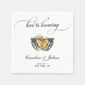 Liebe braut Skeletthandschuhe Serviette (Vorderseite)