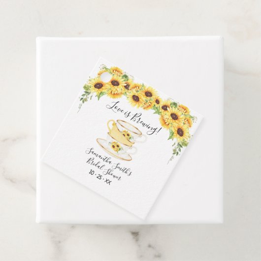 Liebe braut Sonnenblumen Tee Brautparty Geschenkanhänger (Beispiel)