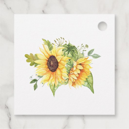 Liebe braut Sonnenblumen Tee Brautparty Geschenkanhänger (Rückseite)