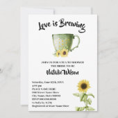 Liebe Braut Sonnenblumen Tee Brautparty Invit Einladung (Vorderseite)