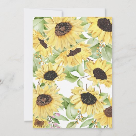 Liebe Braut Sonnenblumen Tee Brautparty Invit Einladung (Rückseite)