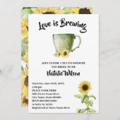 Liebe Braut Sonnenblumen Tee Brautparty Invit Einladung (Vorne/Hinten)