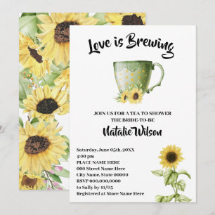 Liebe Braut Sonnenblumen Tee Brautparty Invit Einladung