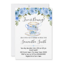 Liebe braut Tee Brautparty Blue Einladung