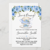 Liebe braut Tee Brautparty Blue Einladung (Vorne/Hinten)