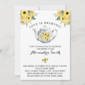 Liebe Braut Tee Brautparty Sonnenblumen Einladung (Vorderseite)