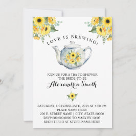 Liebe Braut Tee Brautparty Sonnenblumen Einladung