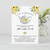 Liebe Braut Tee Brautparty Sonnenblumen Einladung (Stehend Vorderseite)