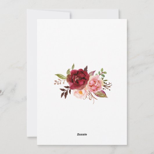 Liebe Braut Tee-Dusche Marsala Einladung (Rückseite)