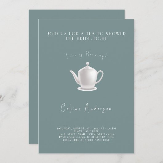 Liebe Braut Tee Einladung Brautparty (Vorne/Hinten)