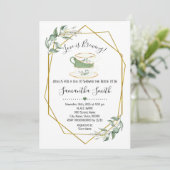 Liebe Braut Tee Gründusche Einladung (Stehend Vorderseite)