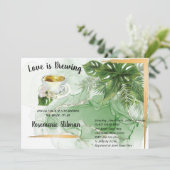 Liebe braut Tropical Palm Tee Brautparty Einladung (Stehend Vorderseite)