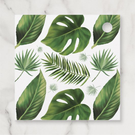 Liebe braut Tropical Palm Tee Brautparty Geschenkanhänger (Rückseite)