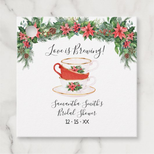 Liebe braut Weihnachts-Polterabend-Party Geschenkanhänger (Vorderseite)