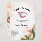 Liebe Braut Weihnachts Tee Brautparty Invita Einladung (Vorne/Hinten)