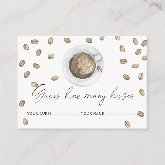 Liebe braut Wie viele Küsse Brautspiel Begleitkarte (Vorderseite)