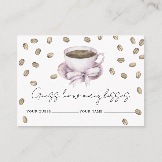 Liebe braut Wie viele Küsse Brautspiel Begleitkarte (Vorderseite)