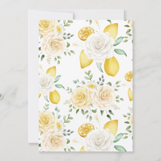 Liebe Braut Zitronen & Rose Tee Brautparty Einladung (Rückseite)