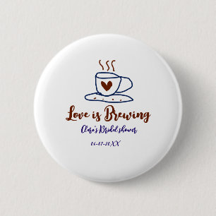 Liebe brautparty braun blau name hinzufügen button