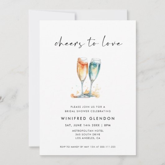 Liebe Brautparty Einladung (Vorderseite)