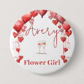 Liebe Brautparty Flower Girl Button (Vorderseite)