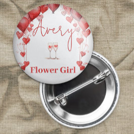 Liebe Brautparty Flower Girl Button