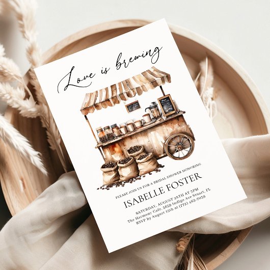 Liebe Brautparty Kaffee Rustikal Einladung