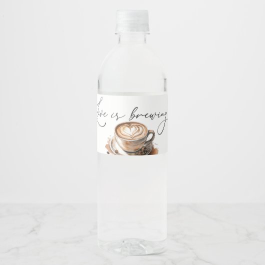 Liebe Brautparty Kaffee Wasserflaschenetikett (Vorderseite)