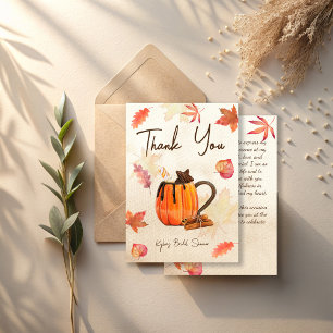 Liebe brautparty mit herbst-pumpkin-tea dankeskarte