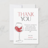 Liebe | Brautparty zur Weinverkostung Dankeskarte (Vorderseite)