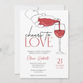 Liebe | Brautparty zur Weinverkostung Einladung (Vorderseite)