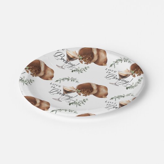 Liebe Brechen | Espresso | Martini | BRAUTPARTY Pappteller (Schrägansicht)