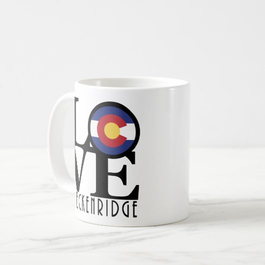LIEBE Breckenridge 11oz Kaffeetasse (Vorderseite Links)