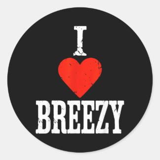 Liebe Breezy Herz Retro Personalisierter Vorname Runder Aufkleber