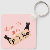 Liebe brennt | Funny Schlüsselanhänger (Rückseite)