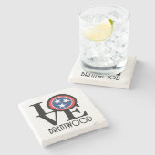 LIEBE Brentwood Tennessee Steinuntersetzer (Seitenansicht)