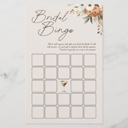 Liebe Brewing Espresso Martini Bridal Bingo Game (Vorderseite)