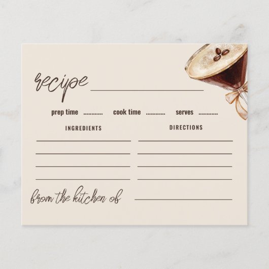 Liebe Brewing Espresso Martini Rezept Card (Vorderseite)