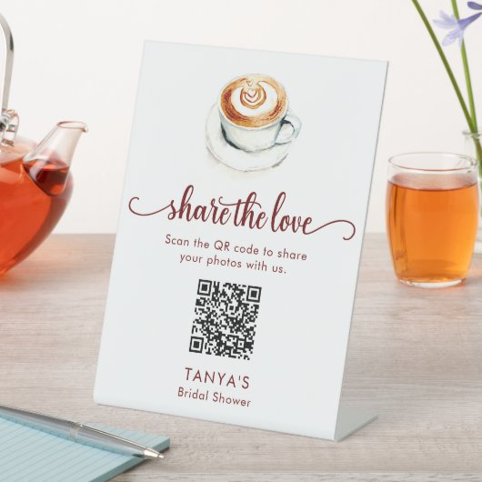 Liebe Brewing Share der Liebe Fotos QR-Code Sockelschild (In Situ)