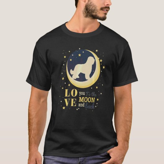 Liebe Briard Hund zum Mond T-Shirt (Vorderseite)