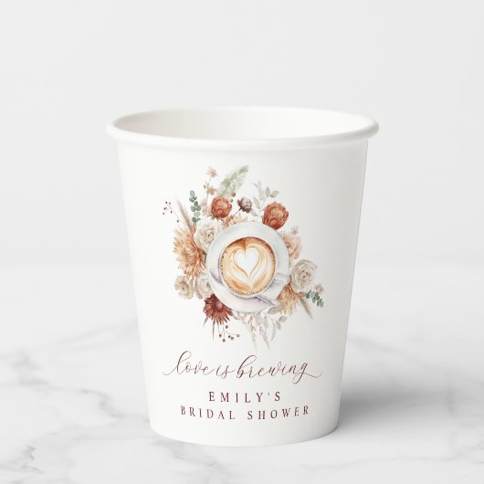 Liebe bricht Boho Rustikales Brautparty Pappbecher (Rückseite)