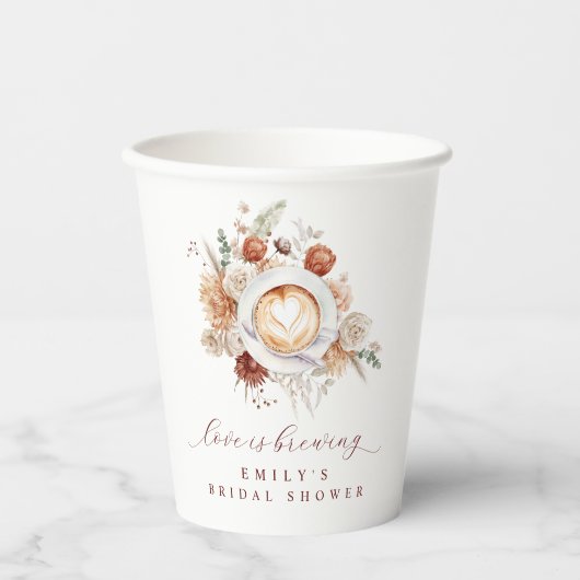 Liebe bricht Boho Rustikales Brautparty Pappbecher (Vorderseite)