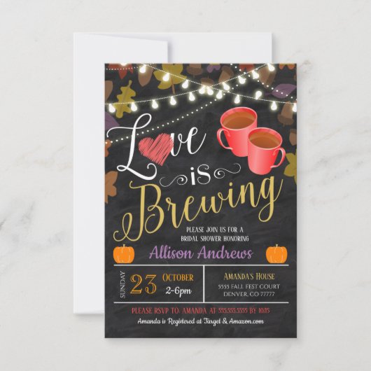 Liebe bricht Brautparty Einladung (Vorderseite)