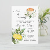 Liebe bricht Brautparty Grüne Zitrone Einladung (Stehend Vorderseite)