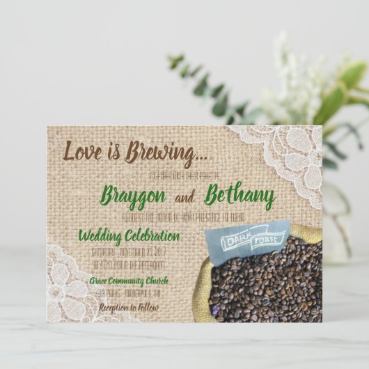 Liebe bricht Einladung zur Hochzeit (Stehend Vorderseite)