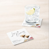 Liebe bricht elegantes Brautparty Rechteckiger Pappuntersetzer (Vor Ort)