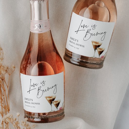 Liebe bricht elegantes Brautparty Schaumweinetikett