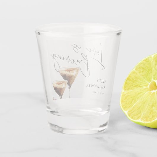 Liebe bricht elegantes Brautparty Schnapsglas (Rückseite)