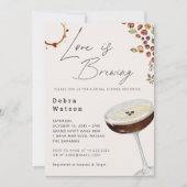 Liebe bricht Espresso Modernes Brautparty Einladung (Vorderseite)